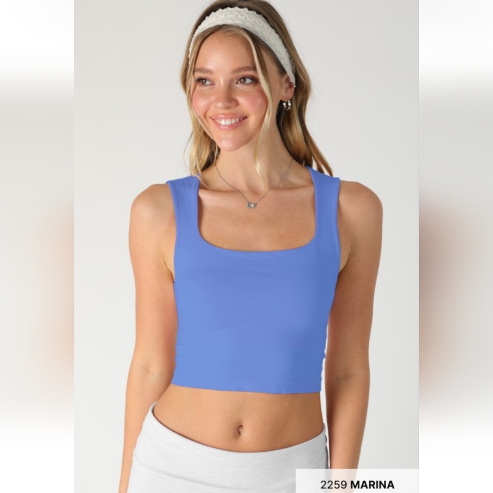 💙 Marina Clean Line Square Neck Top